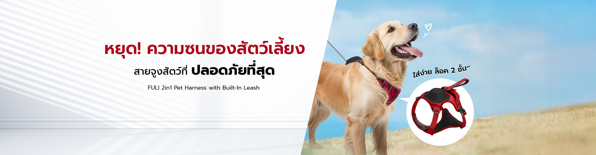 2in1 Pet Harness with Built-In Leash