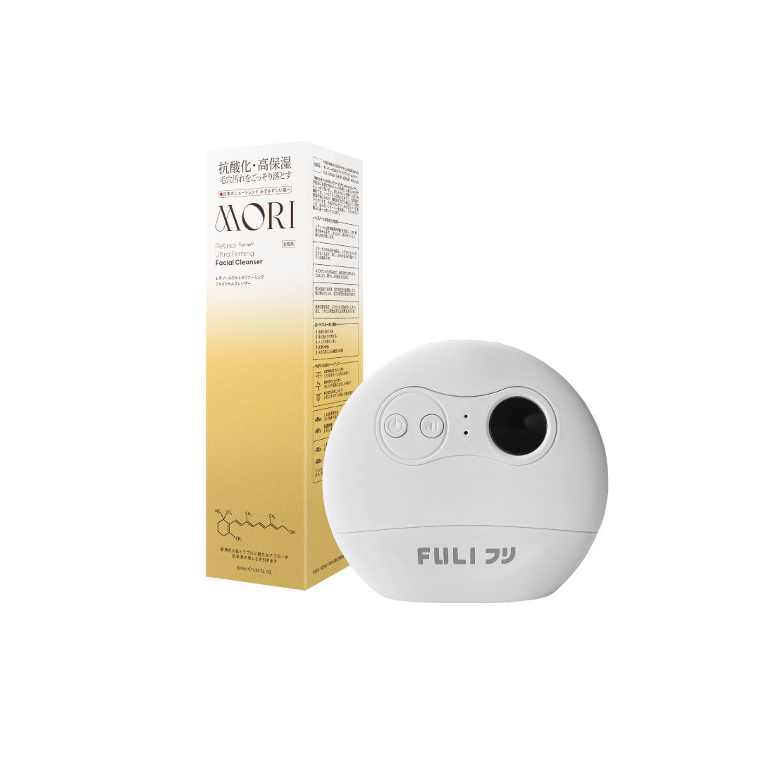 คู่หูผิวกลาสสกินหน้าเรียว | FULI Natural Stone Electric Gua Sha + MORI Retinol Ultra Firming Facial Cleanser