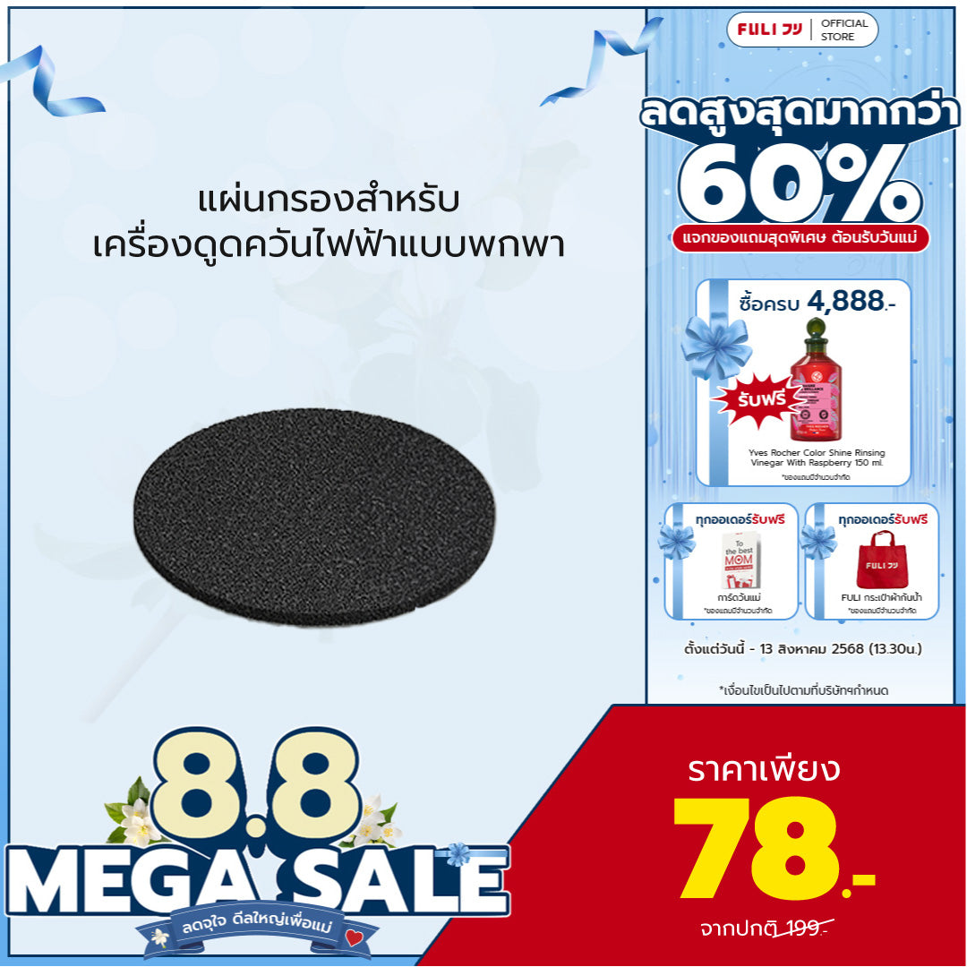 แผ่นกรองสำหรับเครื่องดูดควันไฟฟ้าแบบพกพา | Portable Electric Cooker hoods Filter