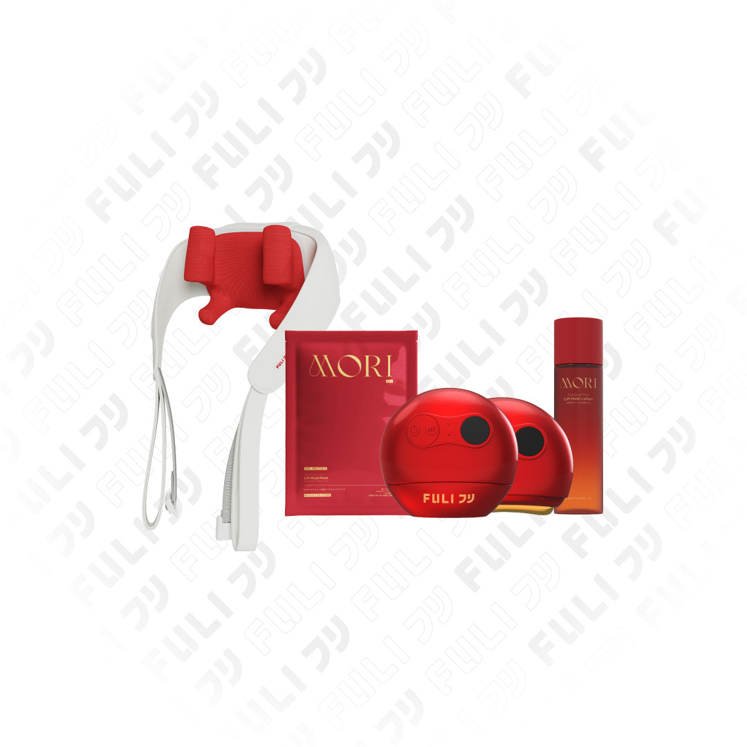 Special Premium Set | Ruby Red Perfect Skin Set *ไม่มีกระจก* + Neck and Shoulder Massager (สีแดง)