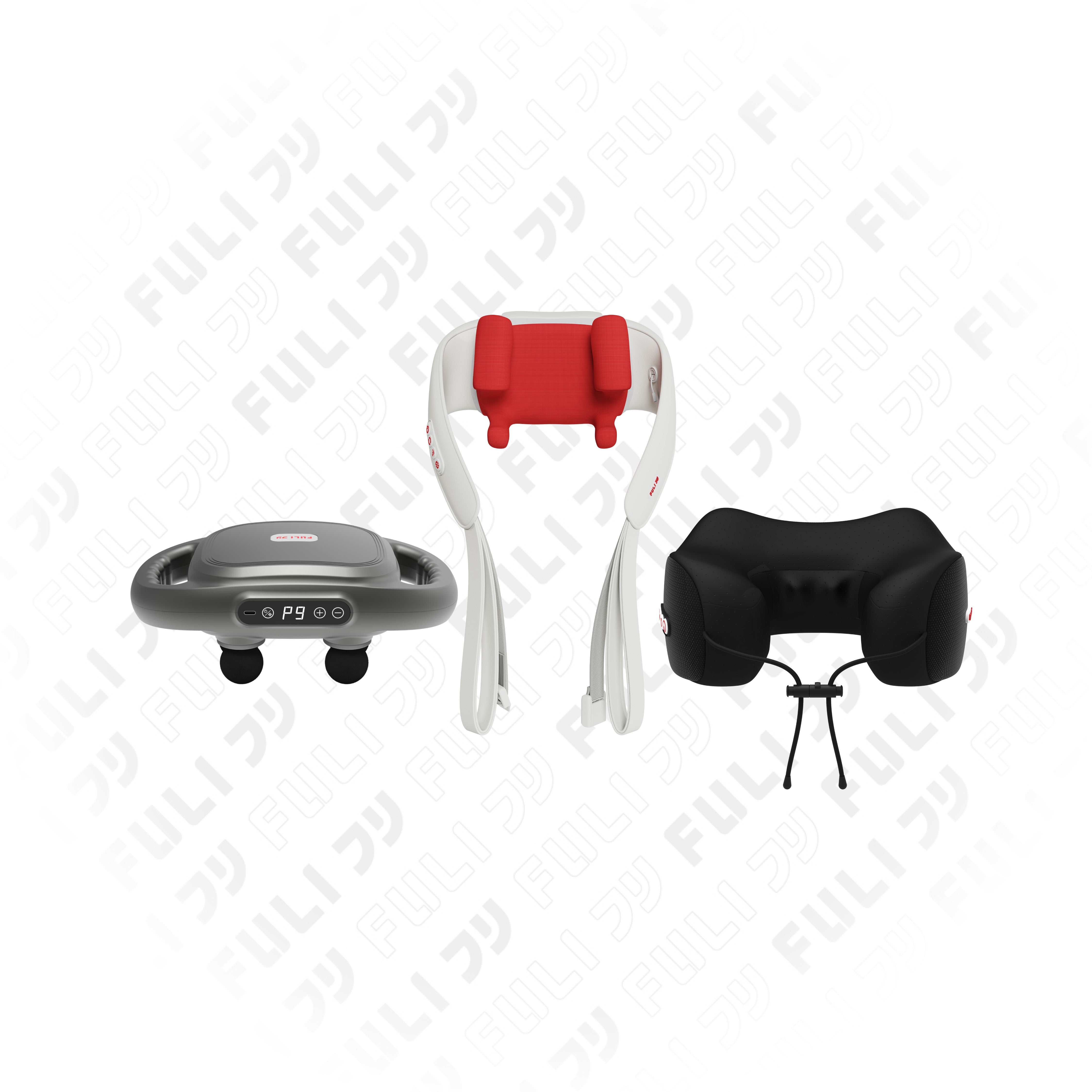 เซตออฟฟิศซินโดรม | FULI MaxRelief Muscle Massager + FULI Cool Tech Massage Neck Pillow + FULI Neck and Shoulder Massager