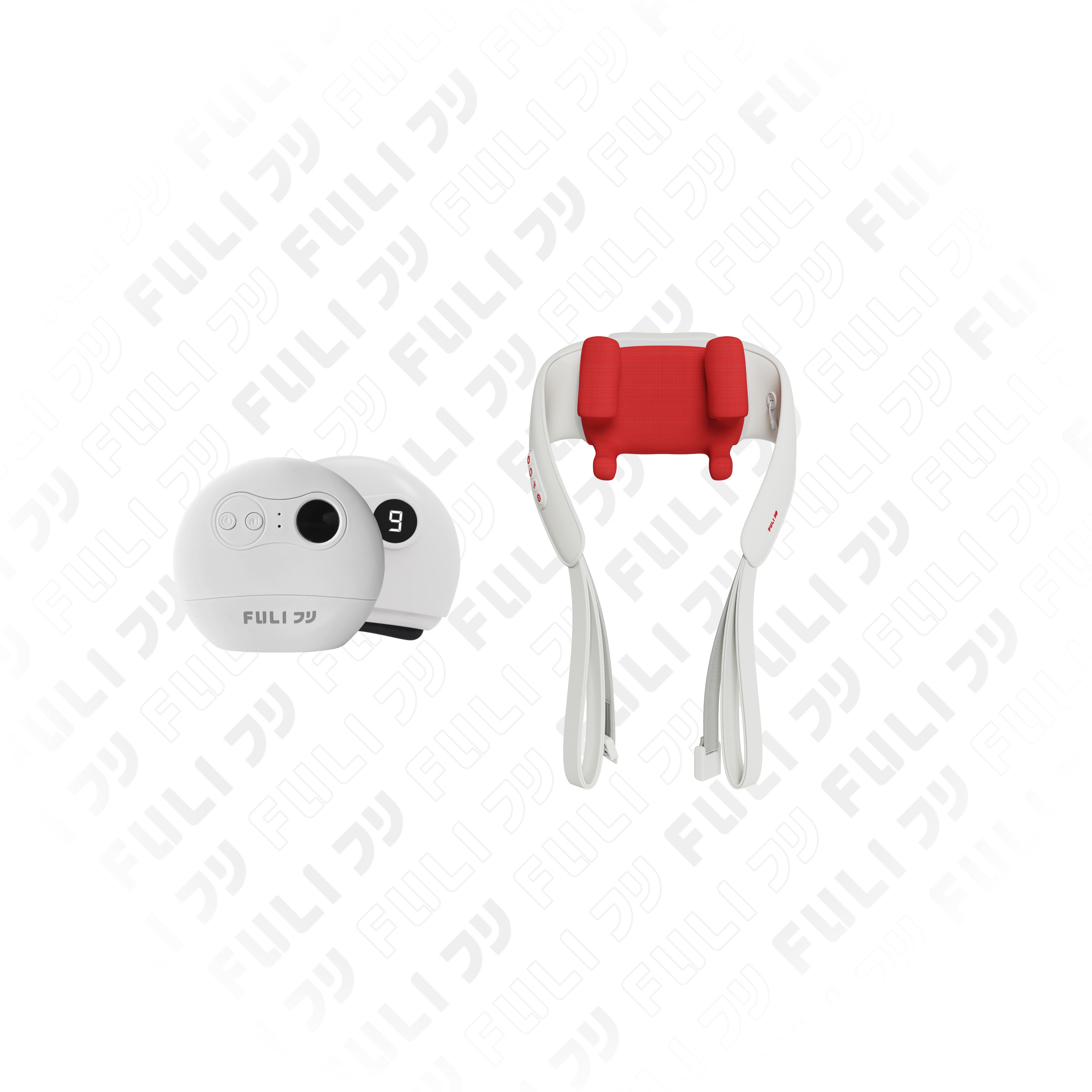 เซตนวดคอบ่าไหล่ฟินสบายหน้า | FULI Neck and Shoulder Massager + FULI Natural Stone Electric Gua Sha