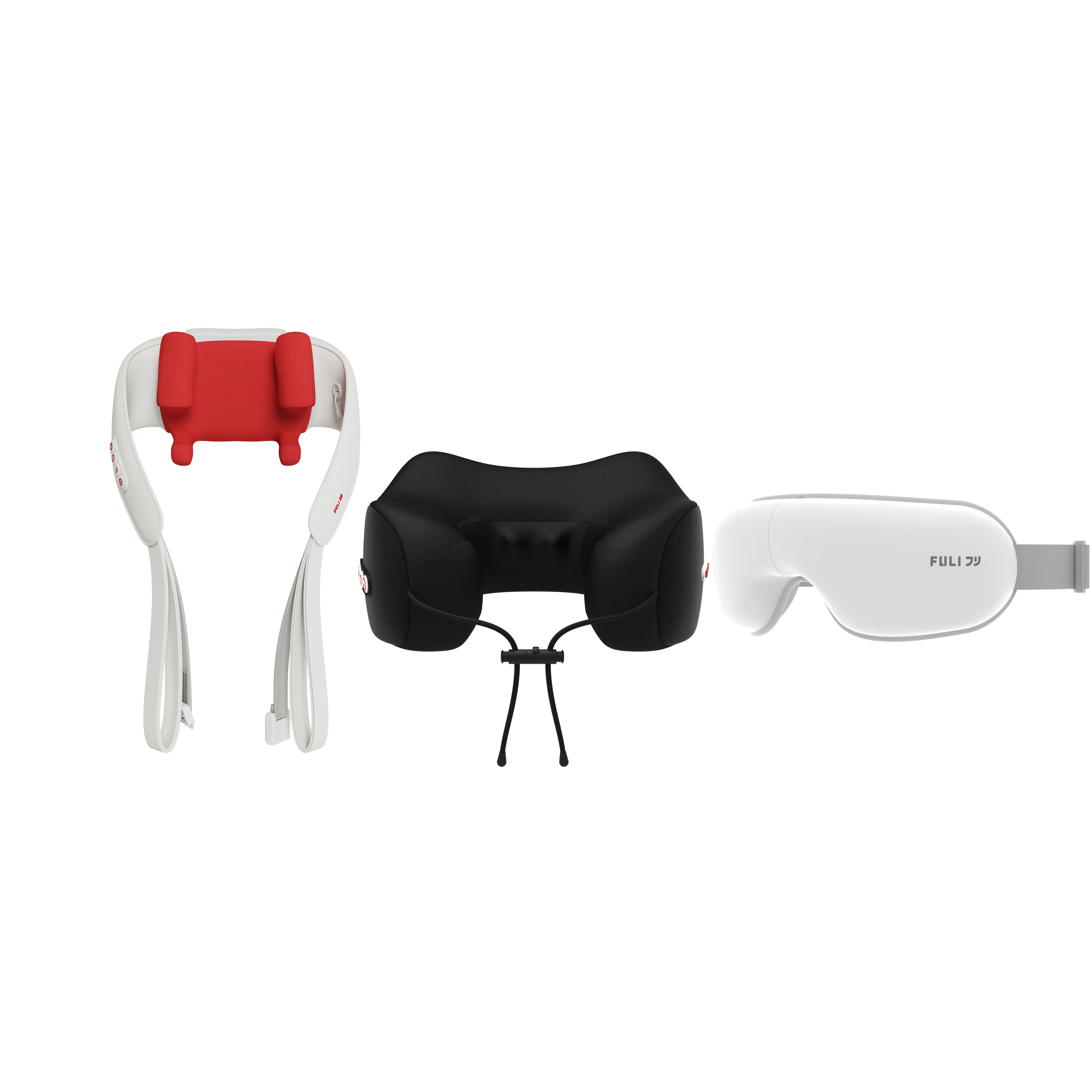 เซตนวดตาเย็นคอบ่าไหล่ | FULI Cool Tech Massage Neck Pillow + FULI Neck and Shoulder Massager + FULI Smart Eye Massager Lite