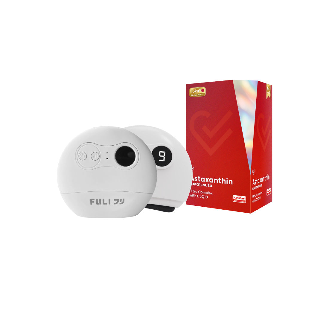 คู่หูหน้าเด็กคูณสอง | FULI Natural Stone Electric Gua Sha + Vitalife Astaxanthin Ultra Complex with CoQ10