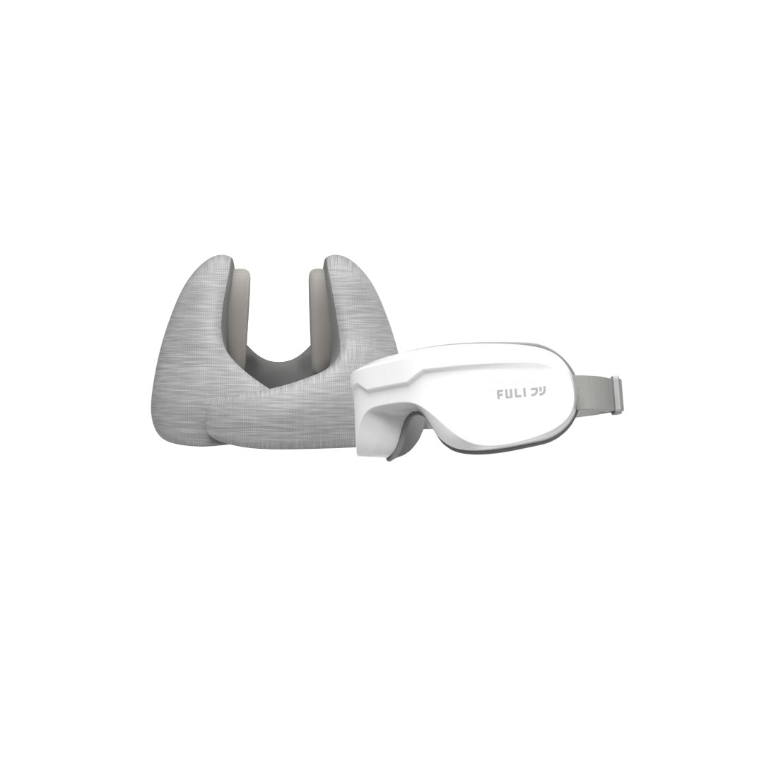เซตเงียบสนิทสบายตา | FULI Noise Cancelling Ergo Neck Pillow + FULI Smart Eye Massager