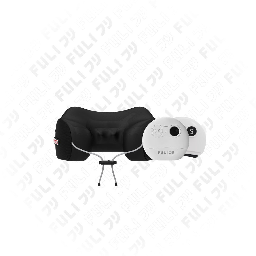 เซตนวดเย็นคอหน้าเรียว FULI Cool Tech Massage Neck Pillow + Natural Stone Electric Gua Sha