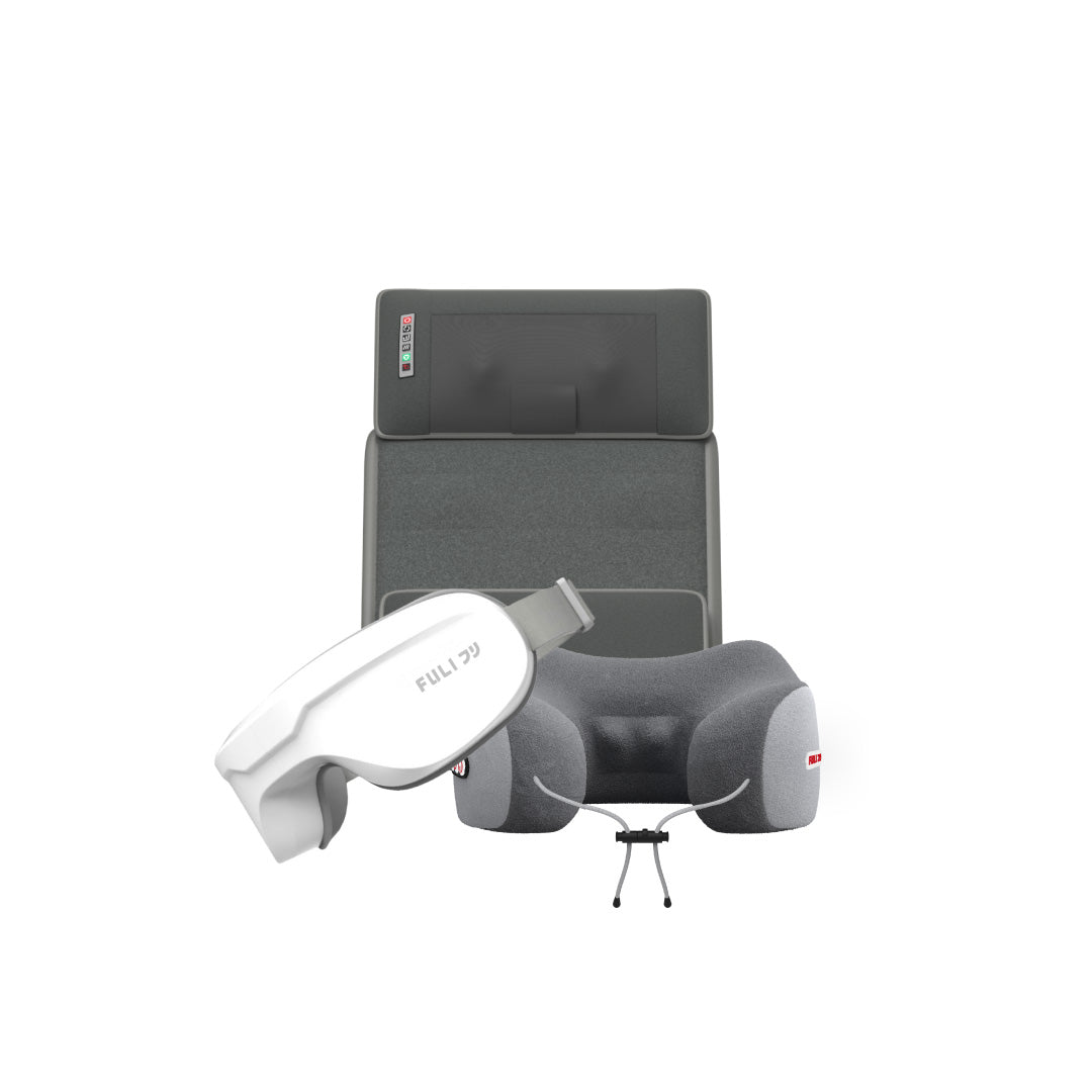 เซตนวดผ่อนคลายครบจุด FULI Ergonomic Smart Massager Mattress + Ergo Massage Neck Pillow + Smart Eye Massager