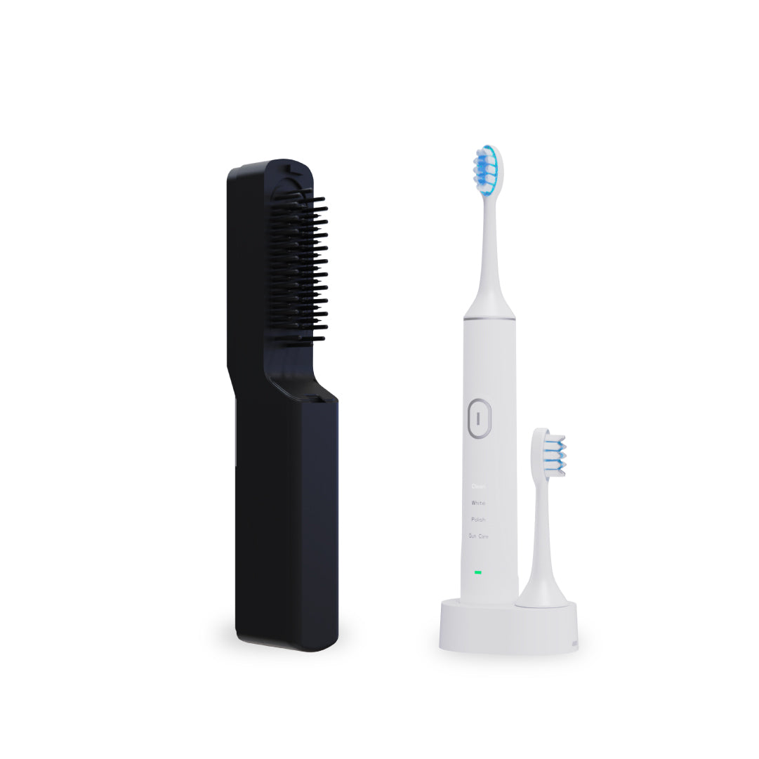 เซตReady to go FULI IONIC Styling Brush + LED Sonic Electric Toothbrush