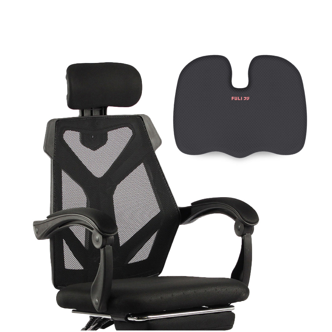 เซตเก้าอี้นั่งสบาย เก้าอี้สุขภาพ FULI X8 ErgoChair - White ขาว แถมฟรี เบาะรองนั่งรูปตัว U