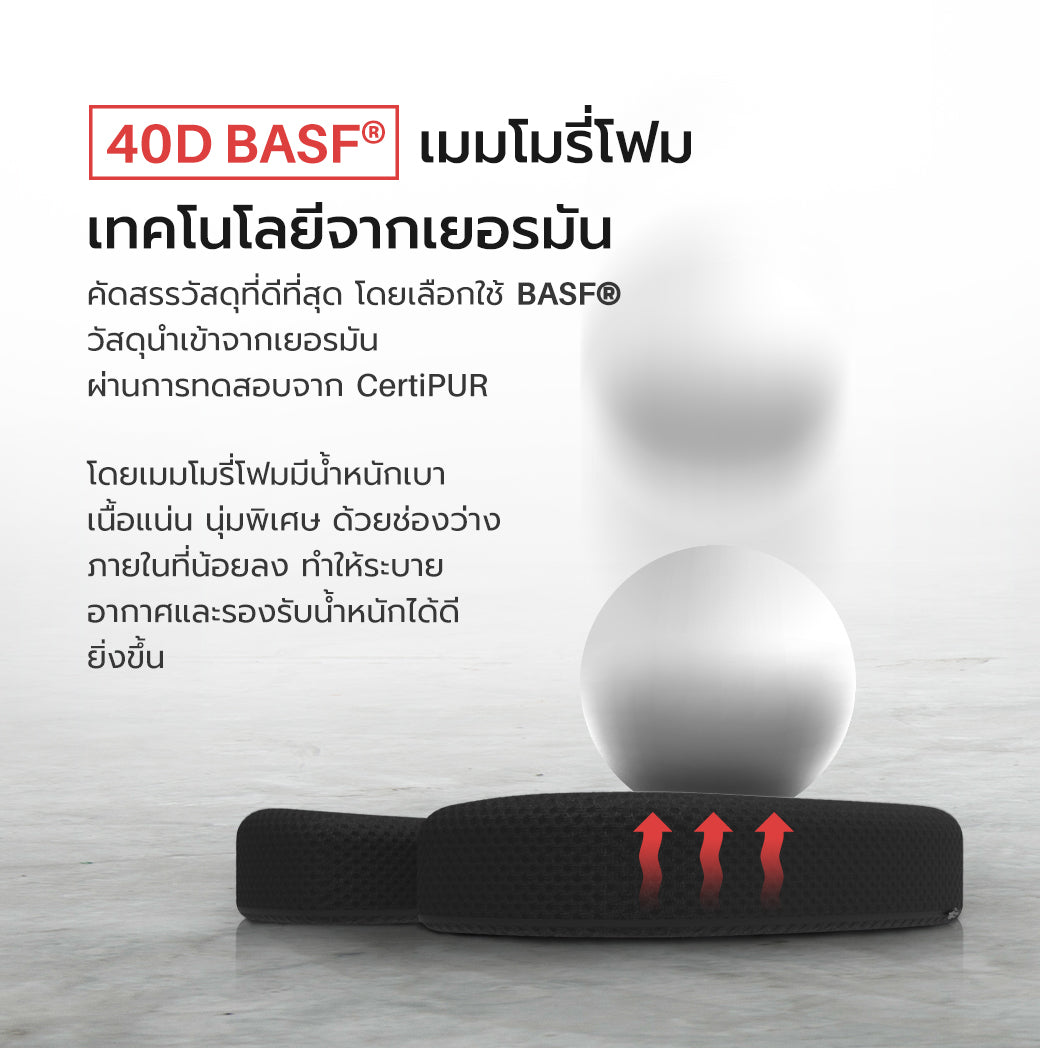 เซตนั่งสบาย FULI 3Memory Foam FULI Lumbar Support Cushion Core + U Shape seat cushions