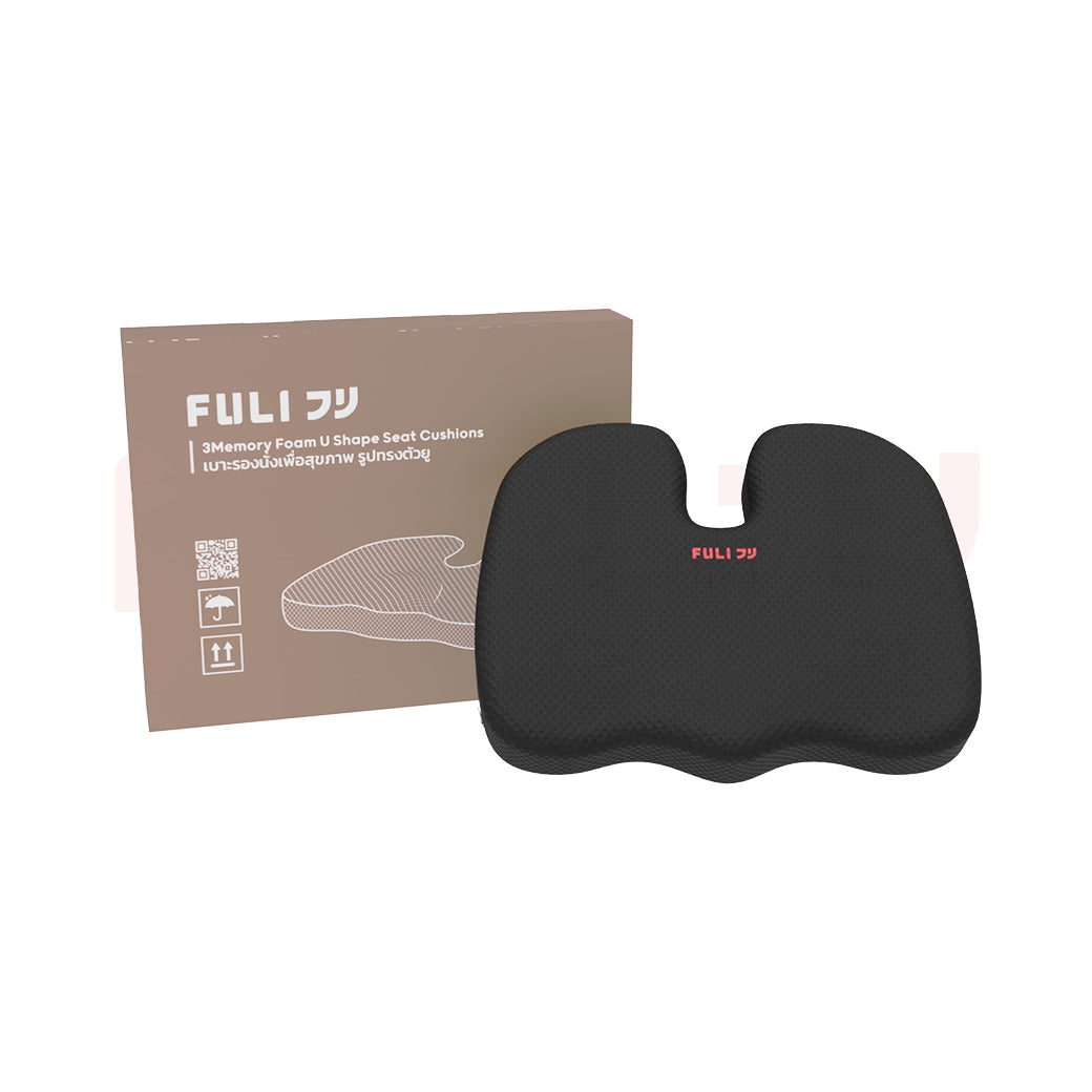 เซตนั่งสบาย FULI 3Memory Foam FULI Lumbar Support Cushion Core + U Shape seat cushions