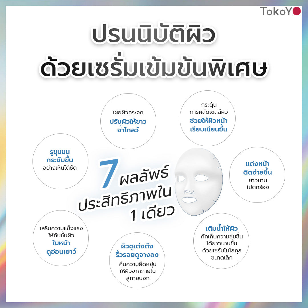 [เซตรวมพลังความสวย] MORI 7mins brightening mask | โมริ มาสก์ 7 นาที สูตรผิวกระจ่างใส - 3 ชิ้น + Tokoyo Night Ex Plus [Amino] 30 แคปซูล + Tokoyo Night Ex Plus [Collagen] 30 แคปซูล