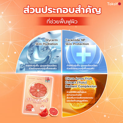 [คู่หูผิวผ่องเต่งตึง] 7 Mins MORI Blood Orange Mask| โมริ มาส์กส้มสีเลือด 7 นาที - 1 กล่อง + MORI Astaxanthin Lift Moist Lotion | โมริ แอสตาแซนธิน ลิฟท์ มอยส์ โลชั่น 120 ml. 1 ชิ้น