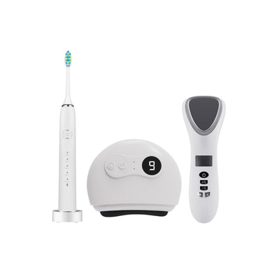 เซตฟันขาวหน้าเรียวใส FULI Smart Sonic Electric Toothbrush + Natural Stone Electric Gua Sha + Smart Hot and Cold Ultrasonic Facial Treatment Device