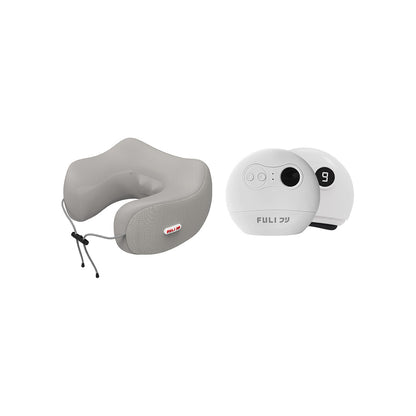 เซตเย็นคอหน้ายกกระชับ | FULI Cool Tech Massage Neck Pillow - Grey + FULI Natural Stone Electric Gua Sha