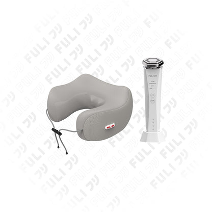 เซตคอเย็นไร้ริ้วรอย | FULI Cool Tech Massage Neck Pillow - Grey + Re-Aging Intelligent Ultra RF/EMS Skin Tightening Device