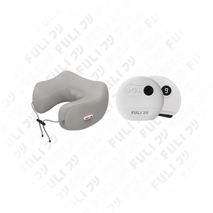 เซตเย็นคอหน้ายกกระชับ | FULI Cool Tech Massage Neck Pillow - Grey + FULI Natural Stone Electric Gua Sha