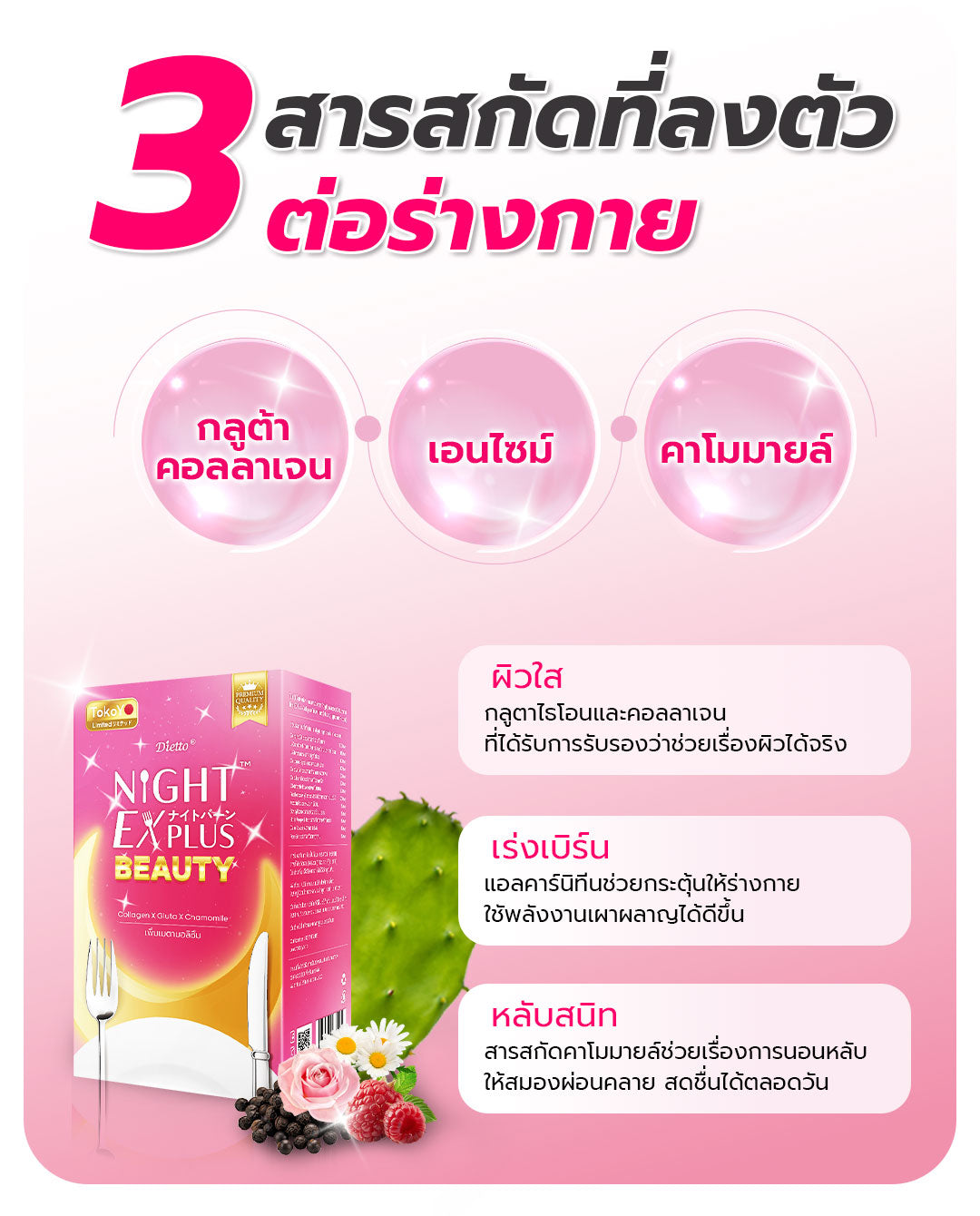 [ซื้อ 5 แถม 5] Tokoyo Night Ex Plus [Beauty] | 30 แคปซูล*10 - รวม 300 แคปซูล |  รับฟรี! แอสตาแซนธิน พลัส 24 แคปซูล 2 กล่อง