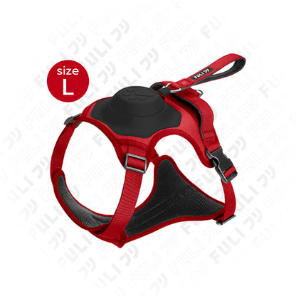 สายจูงรัดอก ยืดหดได้อัตโนมัติ - L | 2in1 Pet Harness with Built-In Leash  - L