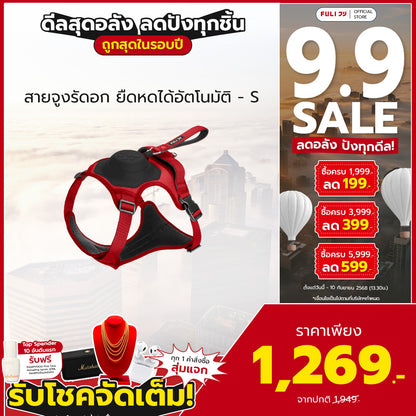 สายจูงรัดอก ยืดหดได้อัตโนมัติ - S | 2in1 Pet Harness with Built-In Leash - S
