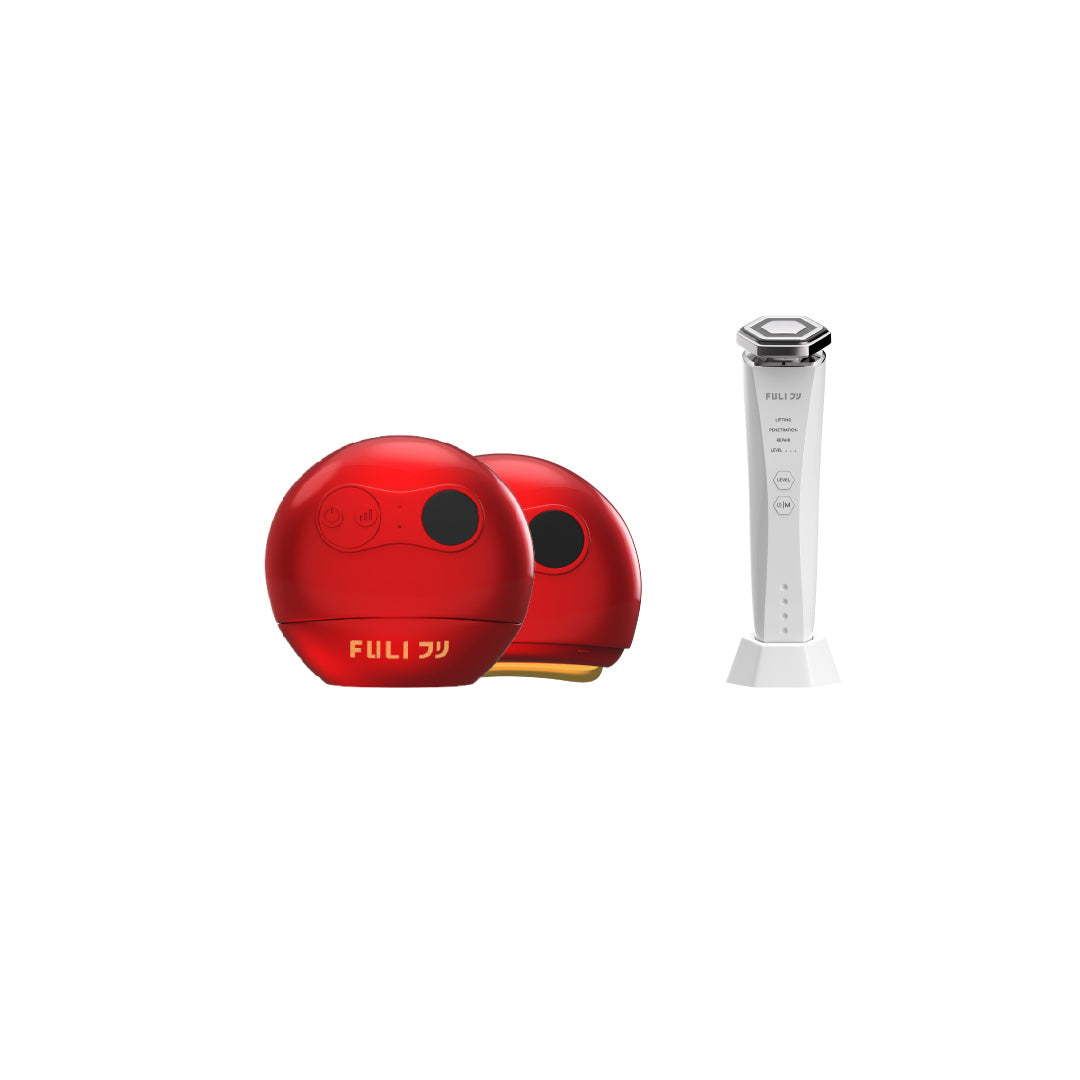 เซตหน้าเด็กเหนียงหาย | FULI RubyWave Beauty Gua Sha + Re-Aging Intelligent Ultra RF/EMS Skin Tightening Device
