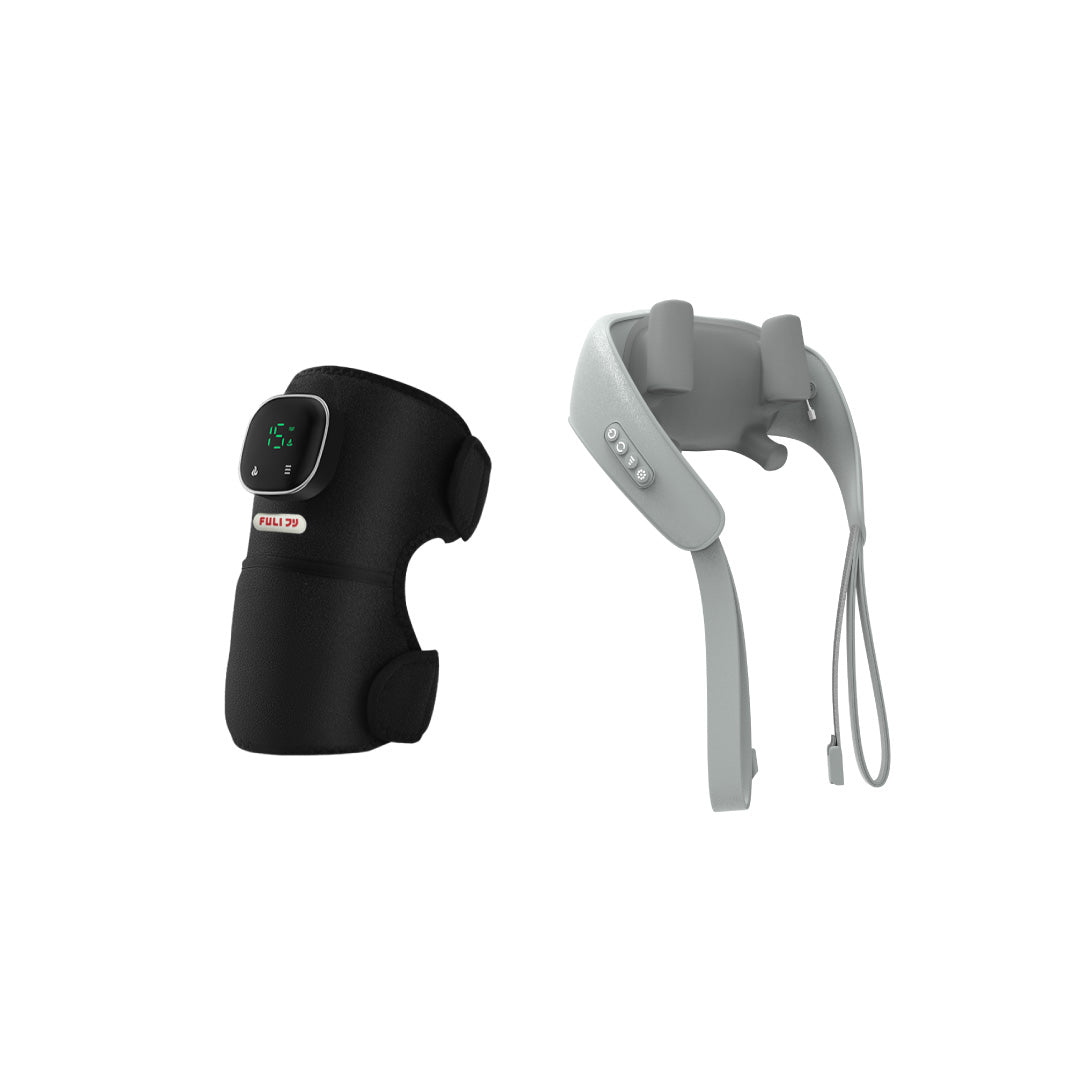 [PRE] เซตคลายเมื่อยครบจุด | FULI ThermoFlex Knee Massager + FULI Neck and Shoulder Massager (Grey)