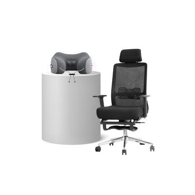 เซตนั่งเพลินสบายต้นคอ | FULI X9 Memory Foam ErgoMesh Office Chair - Black + Ergo Massage Neck Pillow
