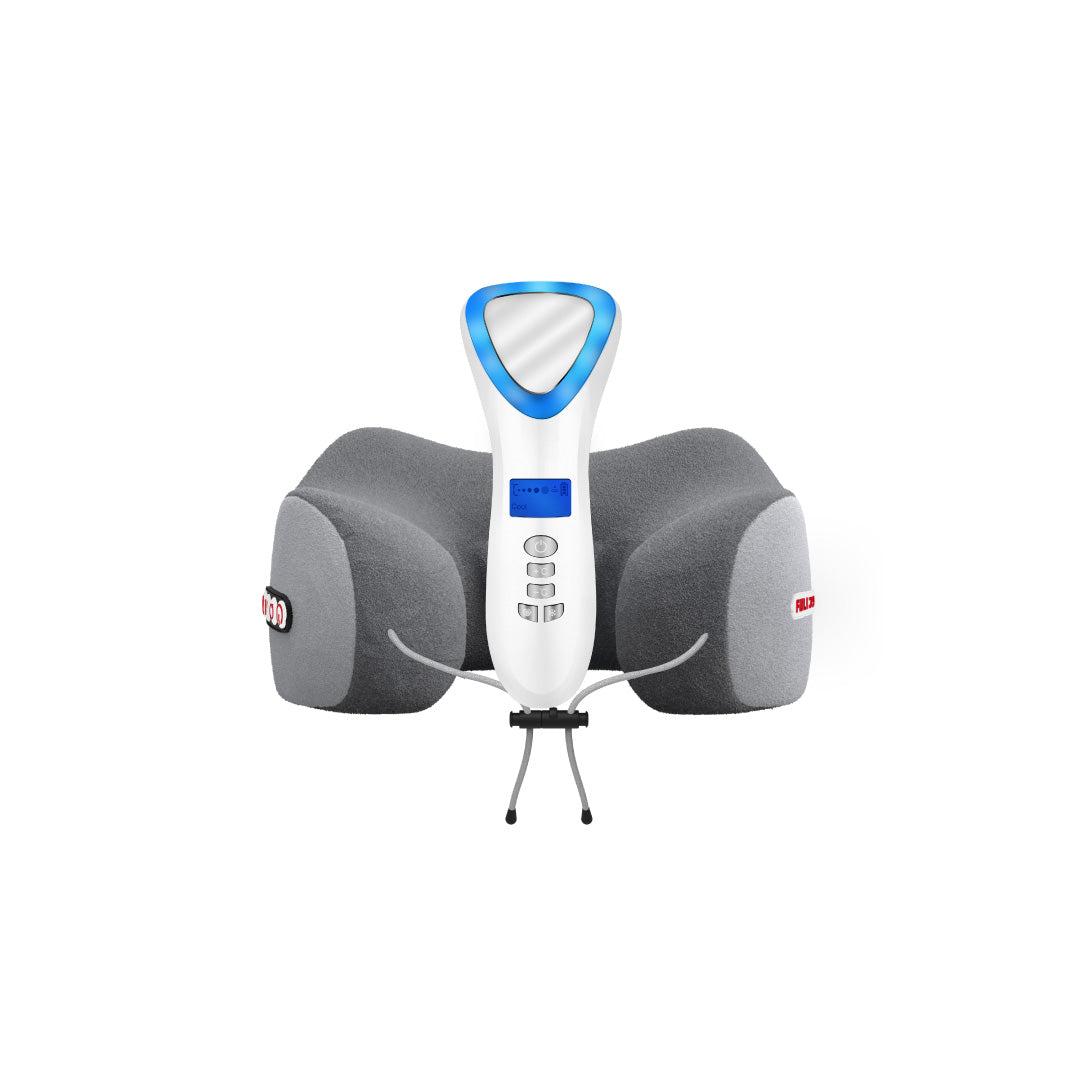 เซตหน้าใสสบายต้นคอ FULI Smart Hot and Cold Ultrasonic Facial Treatment Device +Ergo Massage Neck Pillow