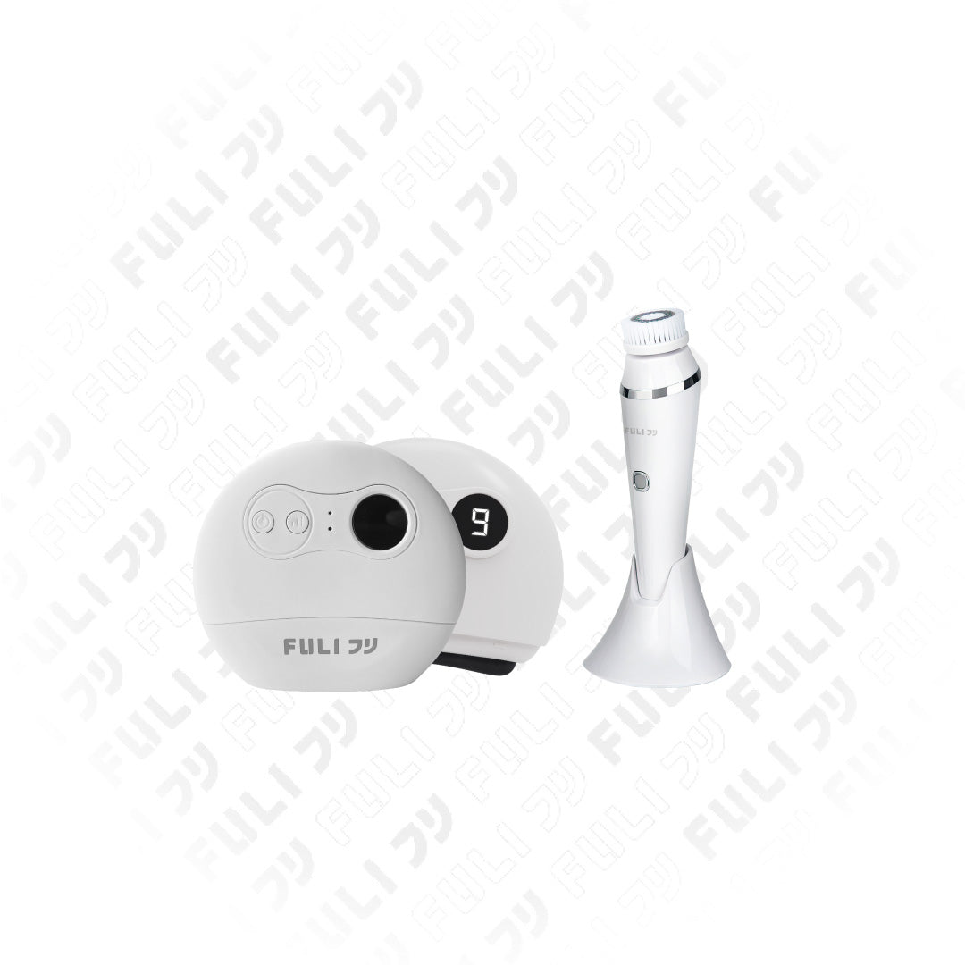 [PRE] เซตหน้าสะอาดนวดกระชับ | FULI Sonic Facial SPA Cleansing Brush + FULI Natural Stone Electric Gua Sha