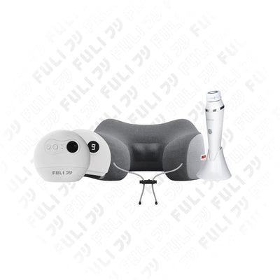 เซตหน้าสะอาด นวดหน้าและคอ | FULI Sonic Facial SPA Cleansing Brush + FULI Natural Stone Electric Gua Sha + FULI Ergo Massage Neck Pillow