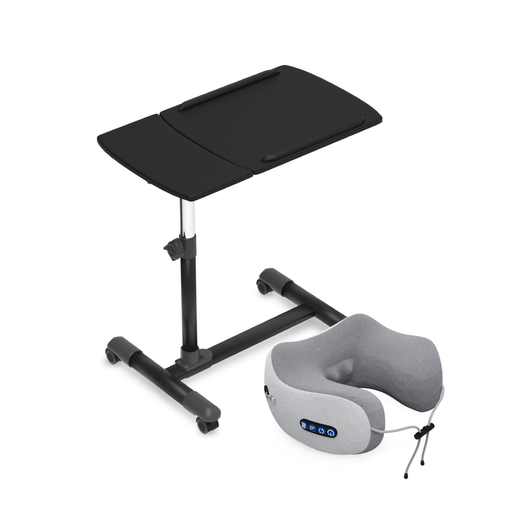 เซตยืดคอบ่าเข่า FULI Ergonomic Adjustable Desk โต๊ะทำงานปรับระดับเพื่อสุขภาพ + Ergo Massage Neck Pillow หมอนนวดคอไฟฟ้า