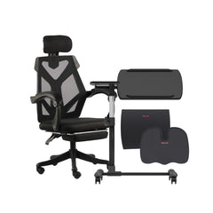 ชุดเซตทำงานเพลินสุดคุ้ม FULI X8 ErgoChair - Black ดำ + 3Memory Foam Lumbar Support Cushion Core U Shape Seat Cushions +  Ergonomic Adjustable Desk