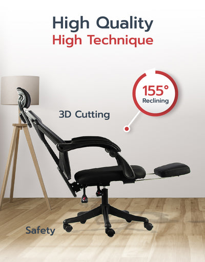 เก้าอี้สุขภาพ FULI X8 ErgoChair - 2 ตัว Black ดำ, White ขาว