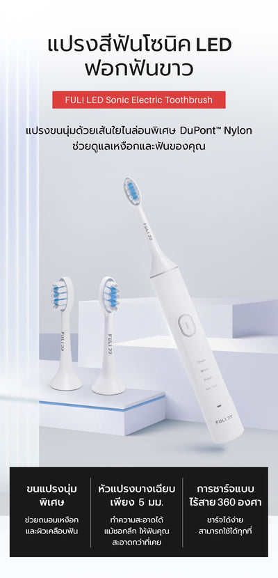 เซตReady to go FULI IONIC Styling Brush + LED Sonic Electric Toothbrush