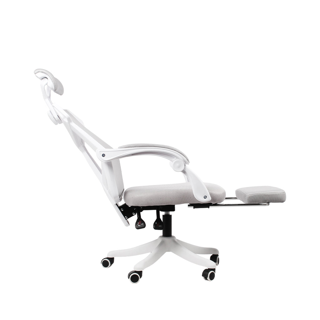เซตนั่งทำงานฟิน FULI X8 ErgoChair - White ขาว + เซตคู่สุดฟิน FULI 3Memory Foam Lumbar Support Cushion Core O Shape seat cushions